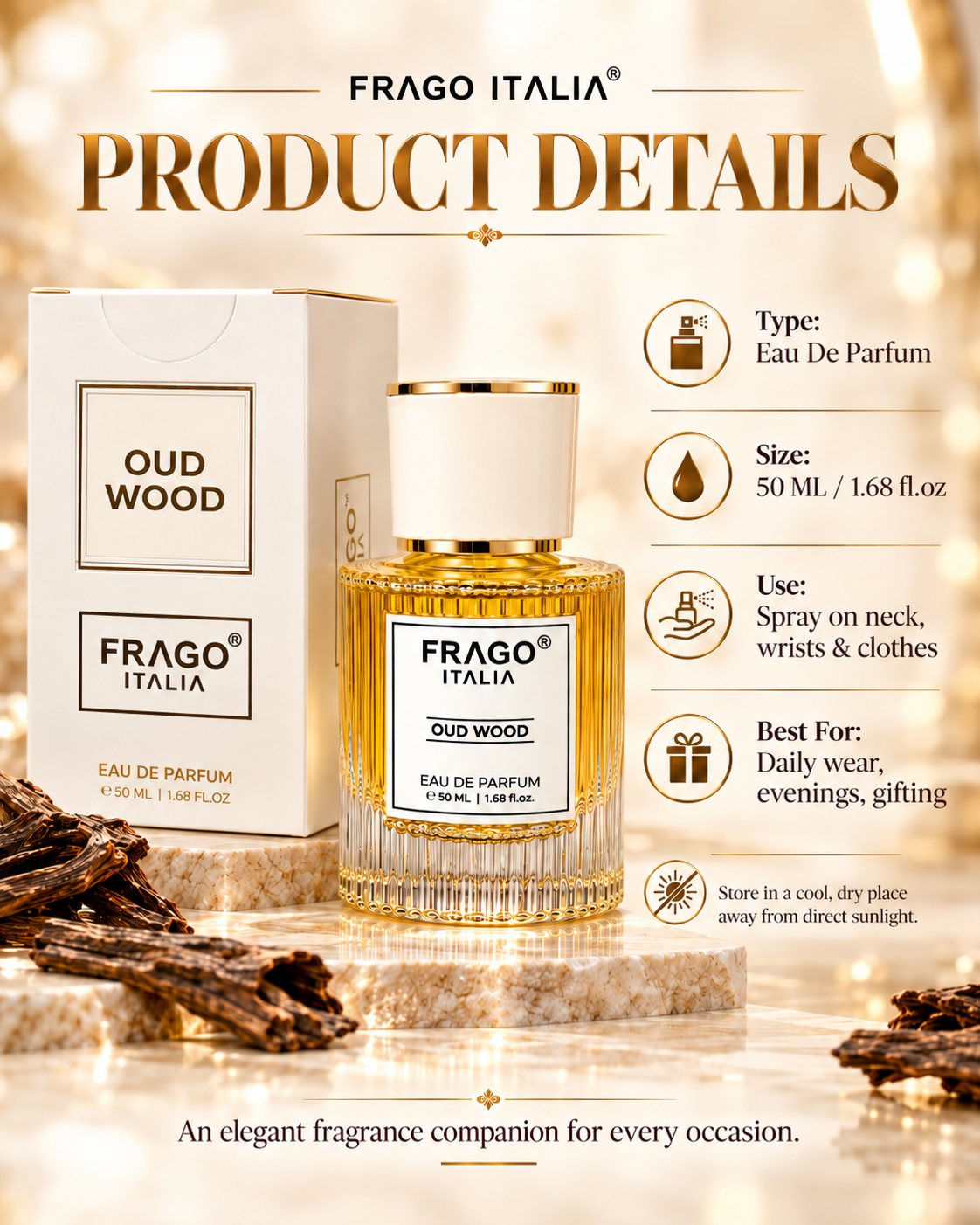 Oud Wood Perfume – 50 ml | FRAGO ITALIA